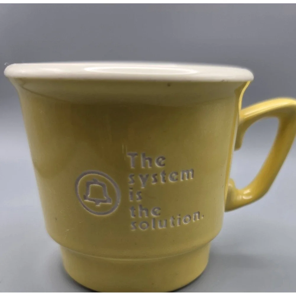 Vintage Southwestern Bell Telephone Mug Yellow Bell System Logo Advertising Cup
